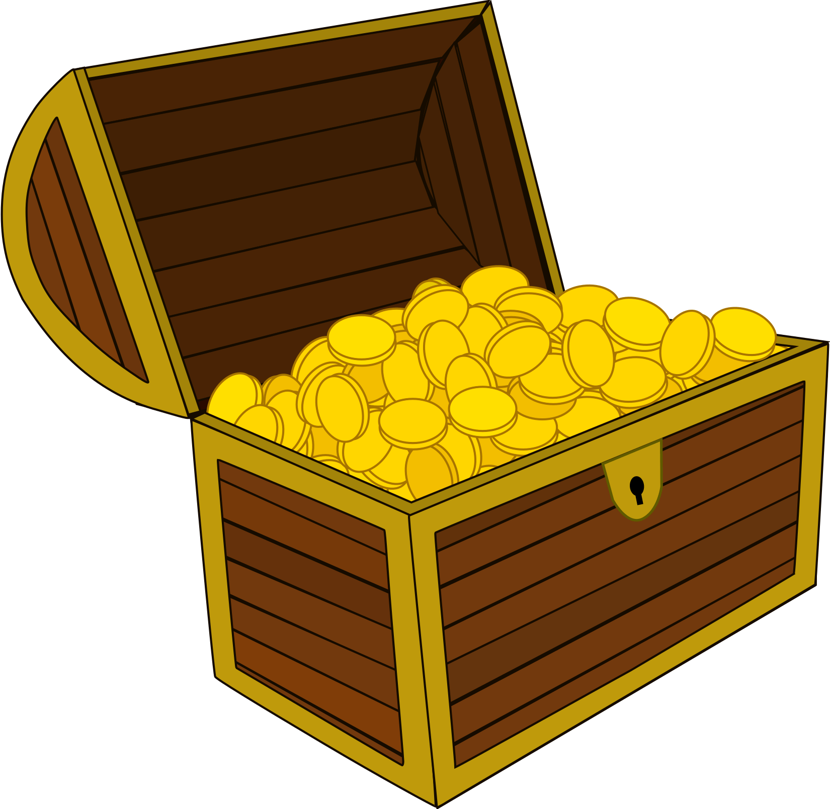 chest with coins